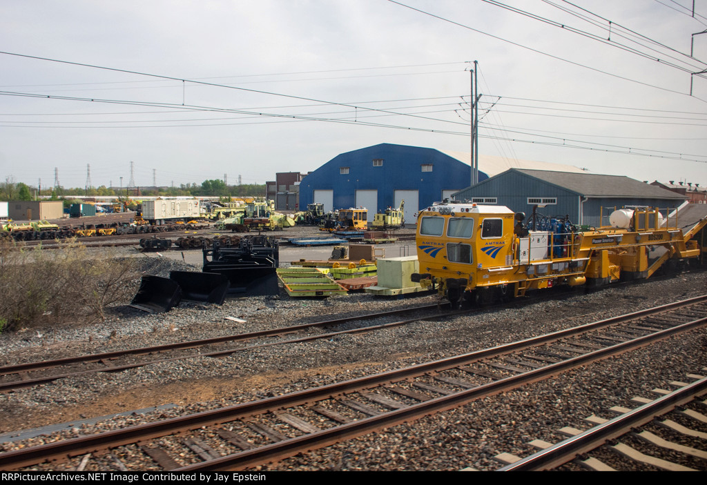 Amtrak MOW equipment waits for their next assignments at the Wilmington Shops 